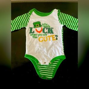 Saint Patrick’s day full sleeve baby onesie- 3MO, Koala Kids